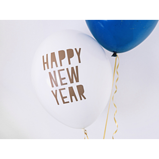Happy New Year Ilmapallot Pastellinvalkoinen