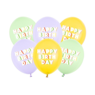 Happy Birthday Lateksipallot Pastellivärit