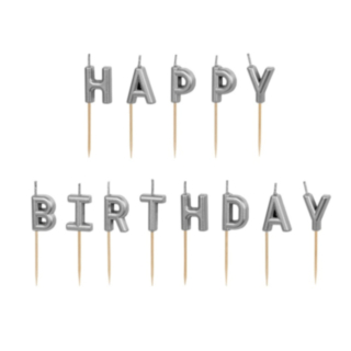 Happy Birthday Kakkukynttilät Hopea