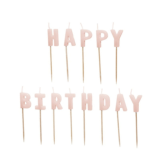Happy Birthday Kakkukynttilät Vaaleanpunainen