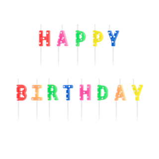 Happy Birthday kakkukynttilät monivärinen