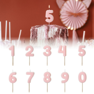 Kakkukynttilät Synttäreille Numero Vaaleanpunainen