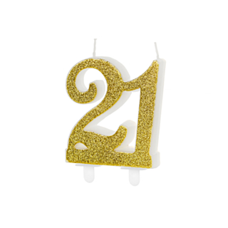 21-vuotta Kimalteleva Kakkukynttilä Kulta