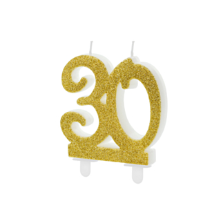 30-vuotta Kimalteleva Kakkukynttilä Kulta