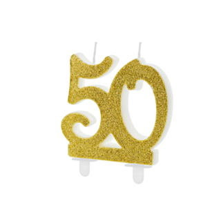 50-vuotta Kimalteleva Kakkukynttilä Kulta