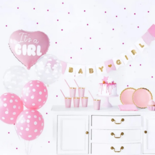 Babyshower-juhlapaketti vaaleanpunainen