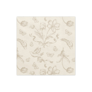 Kukkakuvioiset Servetit Beige