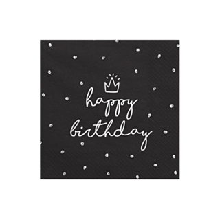 Happy Birthday -servetit, mustat