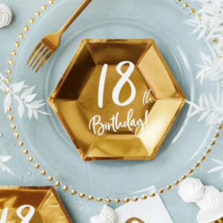 18th Birthday Pahvilautaset Kulta