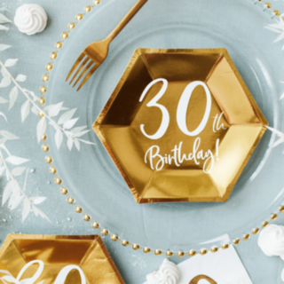 30th Birthday Pahvilautaset Kulta