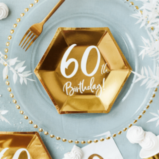 60th Birthday Pahvilautaset Kulta