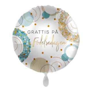 Grattis På Födelsedagen Foliopallo Sininen/Kulta