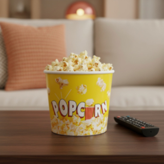 Uudelleenkäytettävä Popcorn Kulho Keltainen