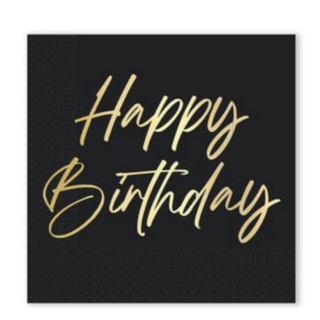Happy Birthday Servetit Musta/Kulta