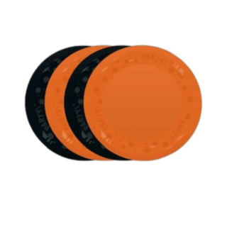 Uudelleenkäytettävät Muovilautaset Musta/Oranssi