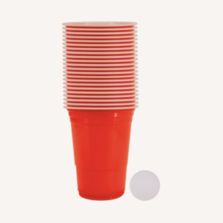 Beer Pong Kupit & Pallot Punainen