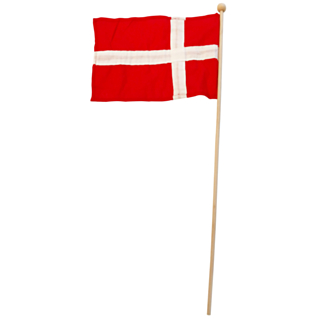 Kankainen Tanskan lippu puukepissä