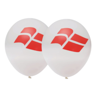 Tanskan Lippu Ilmapallot Punainen/Valkoinen