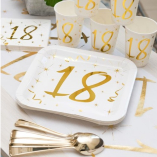 Kultaiset 18-vuotisjuhlien servetit