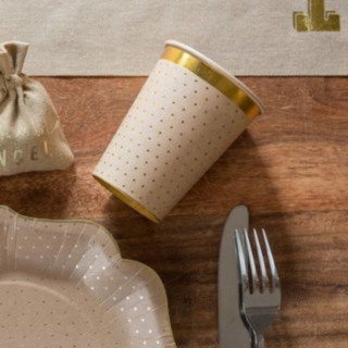 Pilkulliset Pahvimukit Kulta/Beige