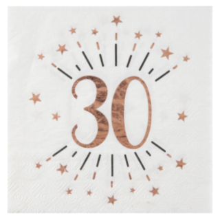 30-vuotispäivän konfetti servetit, ruusukulta