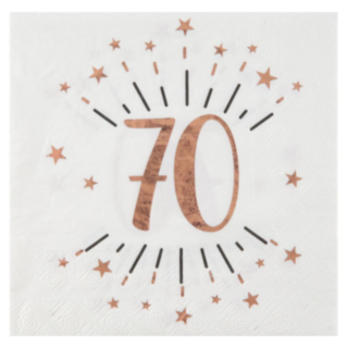 70-vuotispäivän konfetti servetit, ruusukulta