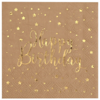 Happy Birthday Servetit Pahvinruskea