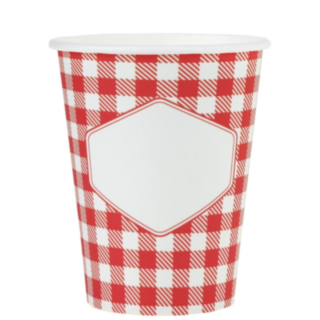 Ruudullinen Picnic Kertakäyttömukit