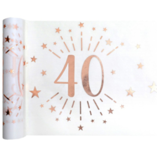 40-Vuotisjuhlien Kaitaliina Valkoinen/Ruusukulta