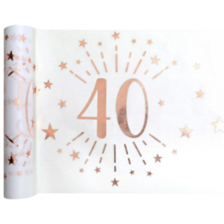 40-Vuotisjuhlien Kaitaliina Valkoinen/Ruusukulta