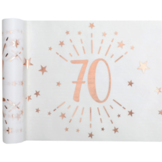 70-Vuotisjuhlien Kaitaliina Valkoinen/Ruusukulta