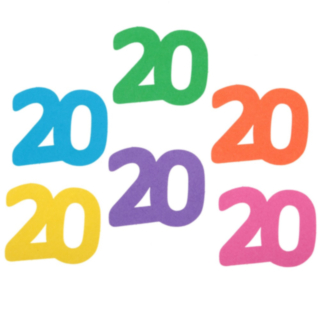 20-vuotissyntymäpäivän Pöytäkoriste Monivärinen