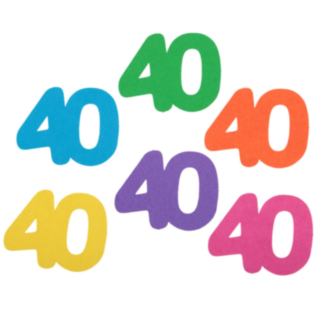 40-vuotissyntymäpäivän Pöytäkoriste Monivärinen