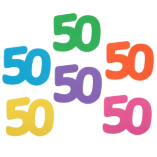 50-vuotissyntymäpäivän Pöytäkoriste Monivärinen