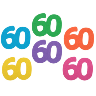 60-vuotissyntymäpäivän Pöytäkoriste Monivärinen