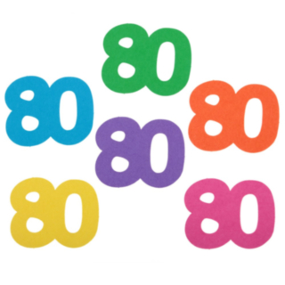 80-vuotissyntymäpäivän Pöytäkoriste Monivärinen