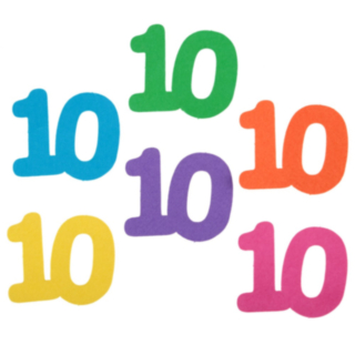 10-vuotissyntymäpäivän Pöytäkoriste Monivärinen