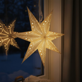 Kimaltava LED-joulutähti hopea