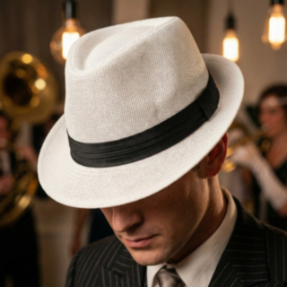 Gangsteri Valkoinen Fedora Hattu