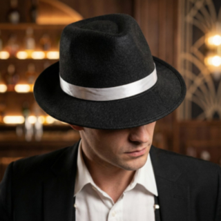 Gangsteri Musta Fedora Hattu
