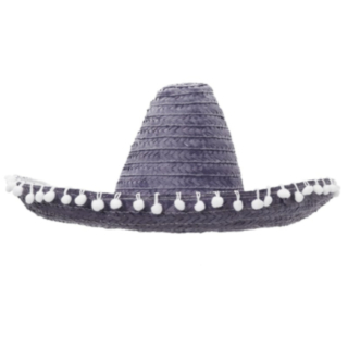 Musta sombrero pompomeilla