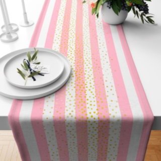 Kultapilkullinen Kaitaliina Vaaleanpunainen