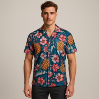 Floral Pineapple Havaijipaita