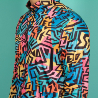 Geometrinen Zigzag 80-luvun Verryttelyasu
