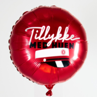 Pyöreä Tillykke Med Huen Foliopallo Punainen