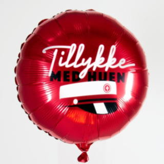 Pyöreä Tillykke Med Huen Foliopallo Punainen