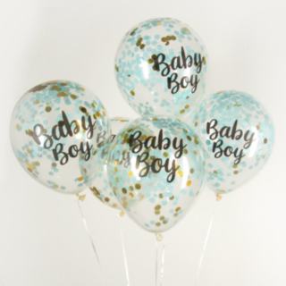 Baby Boy Konfetti Ilmapallot Vaaleansininen
