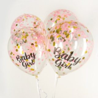 Baby Girl Konfetti Ilmapallot Vaaleanpunainen