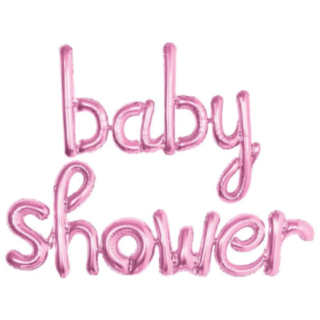 Vaaleanpunaiset Babyshower-folioilmapallot