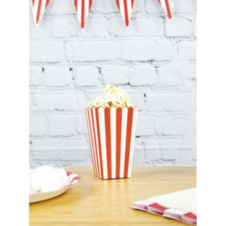 Raidallinen popcornrasia punainen/valkoinen